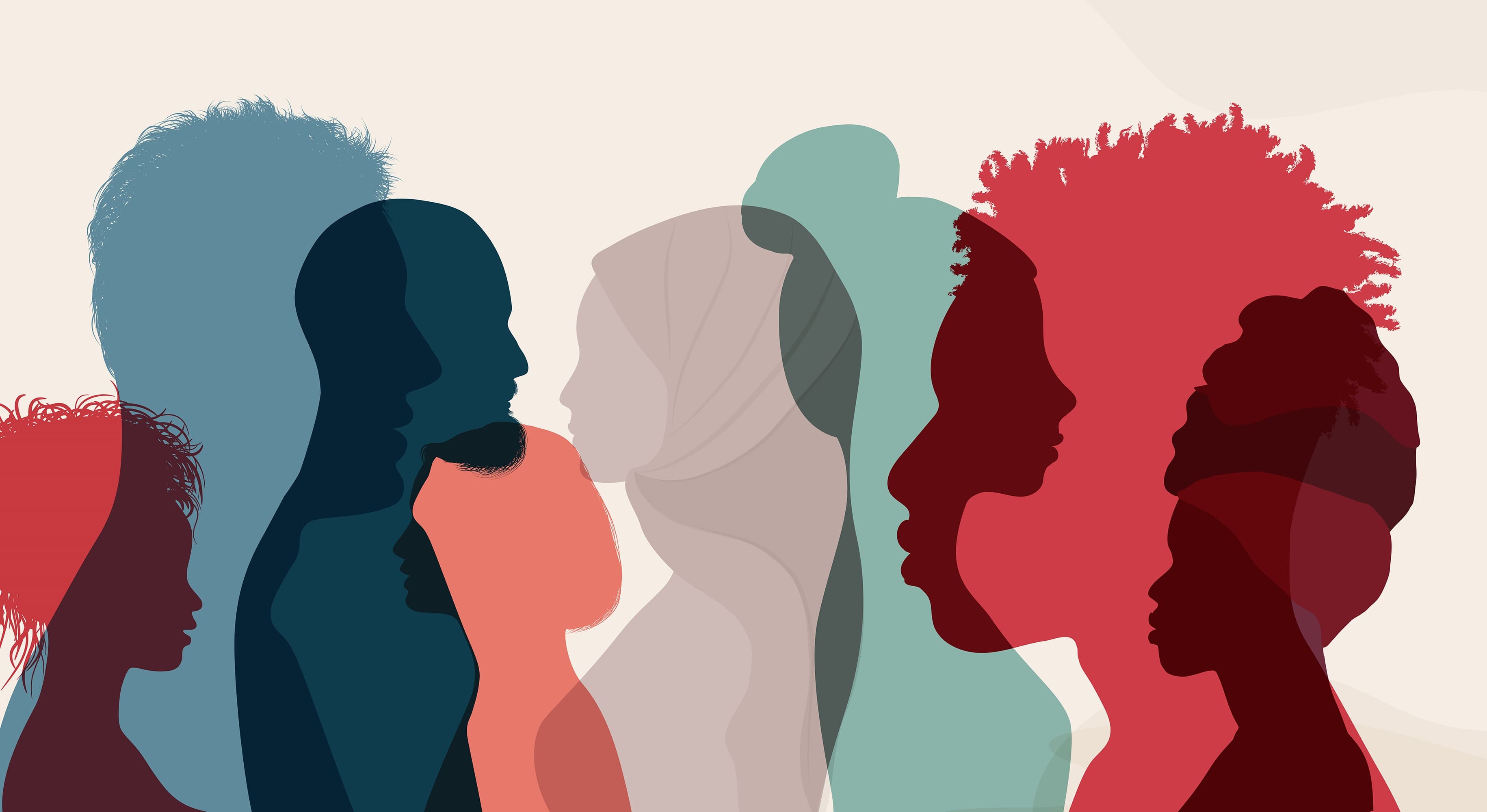 Background illustration image of diverse people